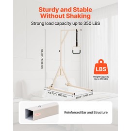VEVOR Trapeze Bar for Bed Mobility, Height-Adjustable Bed Trapeze with 2 Casters, 350LBS Weight Capacity Heavy Duty Pull Up Trapeze Bar with Floor Stand for Elderly, Disabled, Bedridden Patients