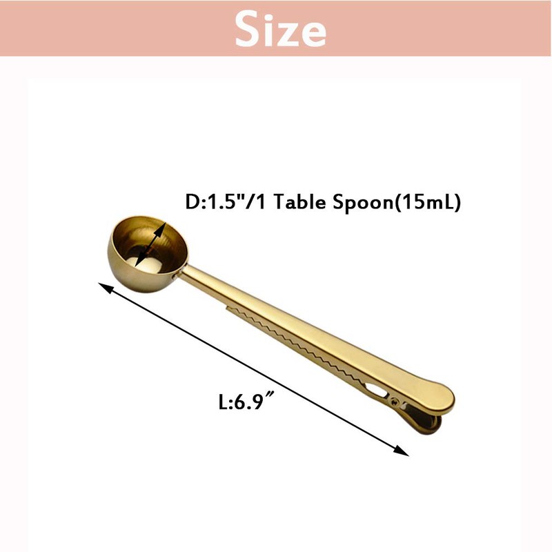 10 Pakcs Scoop and Clip 2 in 1 Stainless Steel