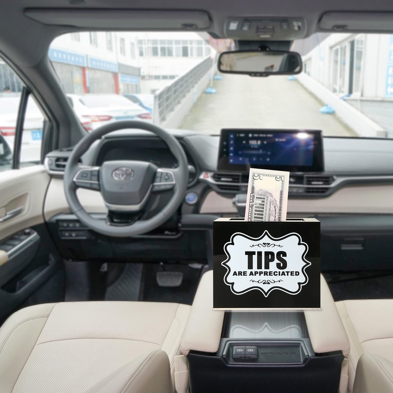 CiaoHER Acrylic Tip Collection Jar Donation Suggestion Box for Money