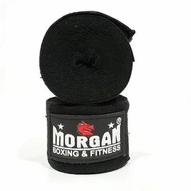 Morgan Sports Cotton Boxing Hand Wraps (Pack of 2), 4 Meter Long, Black