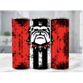 George Bulldog College Football Stainless Steel Tumbler  20 Oz Grunge Version B