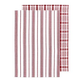 MÜkitchen Farmhouse Cotton Kitchen Towels | Durable & Absorbent for Drying and Cleaning | Set of 2 | Cabernet