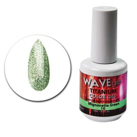 Wave Gel - Soak Off Gel Polish - 0.5 fl Oz. | 15 mL - Titanium Collection (10 - Mignonette Green)