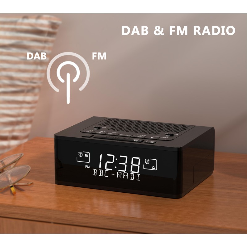 iTOMA DAB, DAB+/FM Radio Alarm Clock with 40 Preset Stations,