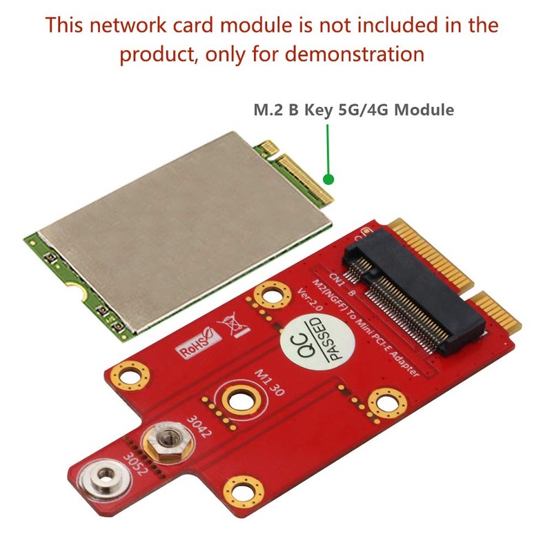 M.2 (NGFF) Key B to Mini PCI-E Adapter for 3G/4G/5G