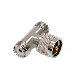 bnafes UHF Male to UHF Female Tee Connectors, PL259 Tee Coaxial Cable Adapters SO239 Splitter for Wi-Fi Radios External Antenna