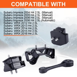 Engine Motor Mount Compatible with Subaru Impreza 2005 2005 H4 2.0L/WRX 2012-2016 H4 2.5L/Wrs Sti H4 2.5L,Replacement for A6712*2,A6739,A6723