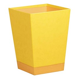 RHODIA 318926C - Jonquille Waste Paper Bin - 24x24x32 cm - Orange Saddle Stitching - Faux Leather Exterior - Rhodiarama Home Office Collection - Office Organization & Designer Storage