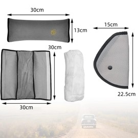 Norhogo Protege Ceinture de Securite 2 Child Seat Belt Cushions 2 Seat Belt Adjusters Car Child Safety Belt Cushion