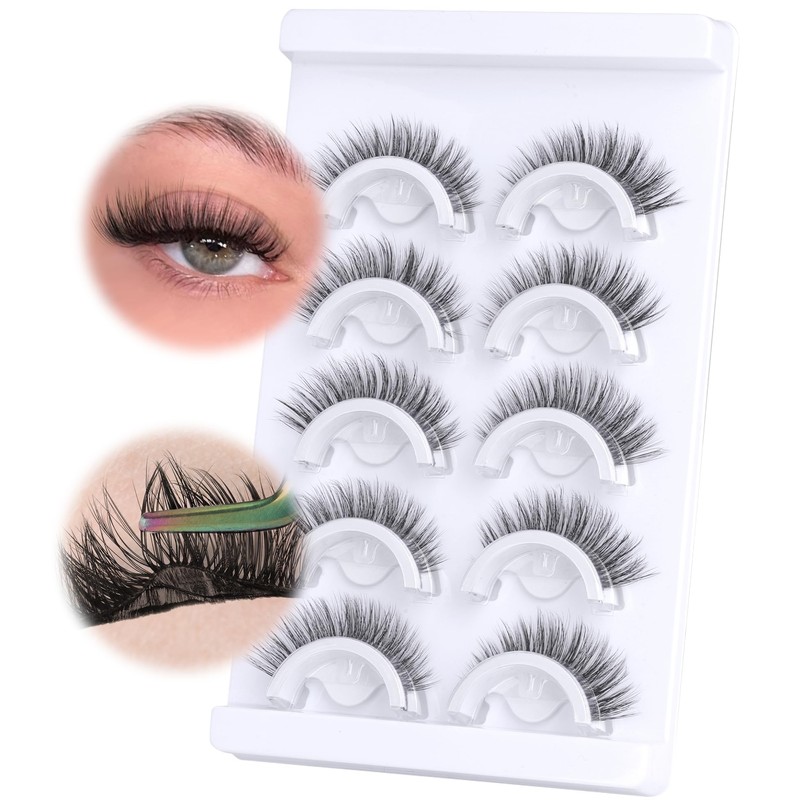 Natural Self Adhesive Lashes Short 8-14mm Self Adhesive Eyelashes No