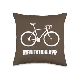 Bike Meditation App Throw Pillow