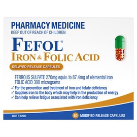 Fefol Iron & Folic Acid Capsules 60 Capsules