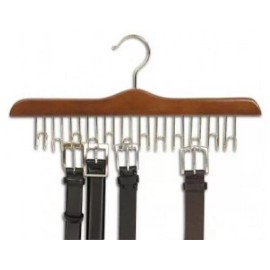 Only Hangers 17" Walnut Wood & Chrome Multi Belt Hanger
