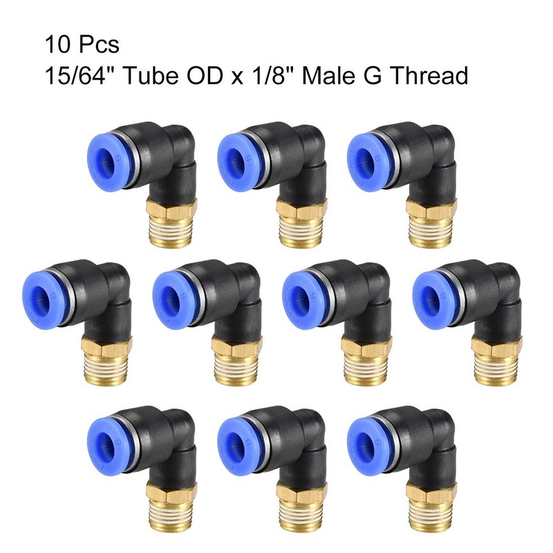 sourcing map Push to Connect Tube Fitting Male Elbow 6mm