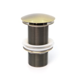 wohnfreuden Pop-Up Drain Valve without Overflow for Washbasins and Washbasins - Universal Brass Drain Fitting - Drain Fitting Including Seals for Washbasins of All Types