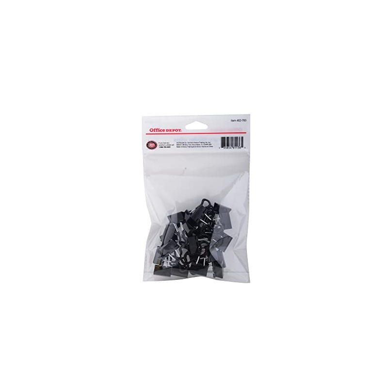 Office Depot® Brand Binder Clips, Small, 3/4" Wide, 3/8" Capacity,
