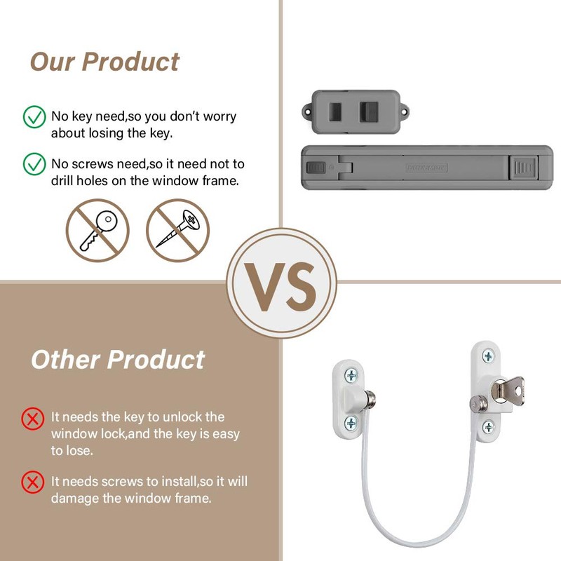 EUDEMON Childproof Window Lock, Baby Safety Window Restrictor, Easy to
