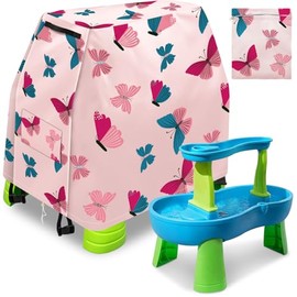 Intoypad Kids Water Table Cover for Step2 Rain Showers Water Table Accessories, Outdoor Toys Waterproof Sunshade Dust Cover for Toddlers 1-3 Outdside Step 2 Watertable Toys for Kids Ages 3-5