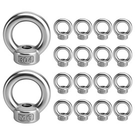 APOMOONS 18 Stück Ringmutter M6, 304 Edelstahl ringschraube M6 für Hebegeräte Zubehör Seilmontage Hebezubehö, Augenmutter Innengewinde für Befestigen Sie hängende Ornamente Blumentöpfe Schaukelständer