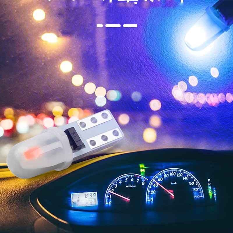 WeiXuan 10pcs DC 12V T5 LED Car Bulbs with Twist
