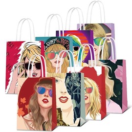 Kawacute 24Pack Singer Party Favor Bags - Colorful Goodie Bag for Kids Birthday Parties - Bulk Paper Candy Treat Loot Bags Ideal for Girls Boys