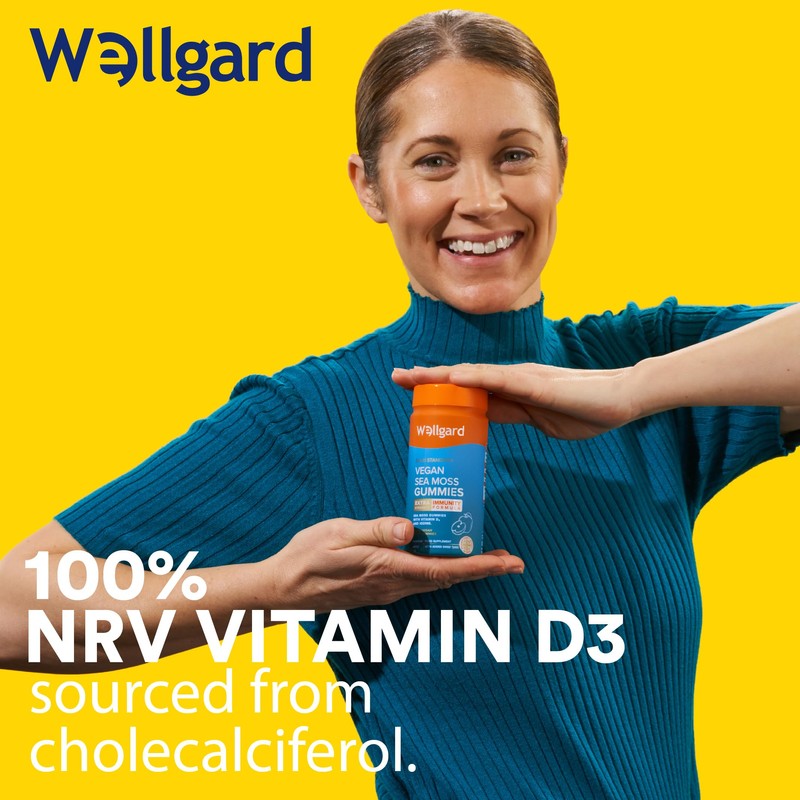 Wellgard Vegan Sea Moss Gummies, Formulated for Immunity with Iodine,