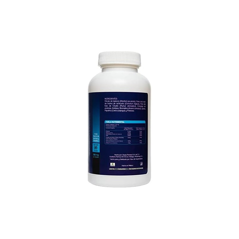NLS Essentials ENZIMAS DIGESTIVAS Fórmula enriquecida con Prebióticos y Ciruela