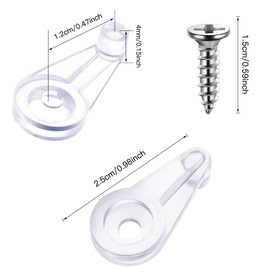 Blulu 20 Pack Mirror Holder Clips for 6 mm in (6/25) Glass Mirror Hanging Kit for Wall Mounting Hanging Retainer Fasteners with Screw and Anchors for Fixing Cabinet Door(Practical Style)