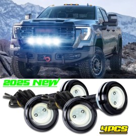 CHUSYYRAY 4x white Front Grille LED Truck SUV Running Light Marker Kit For Ford SVT Raptor