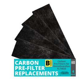 Activated Carbon Pre-Filter 4-Pack - Germ Guardian Air Purifier Filter Compatible w/ FLT4825 HEPA Filter B, AC4800 Series. Activated Charcoal Filter Sheets, Replacement Filters. Compare with FLT22CB4