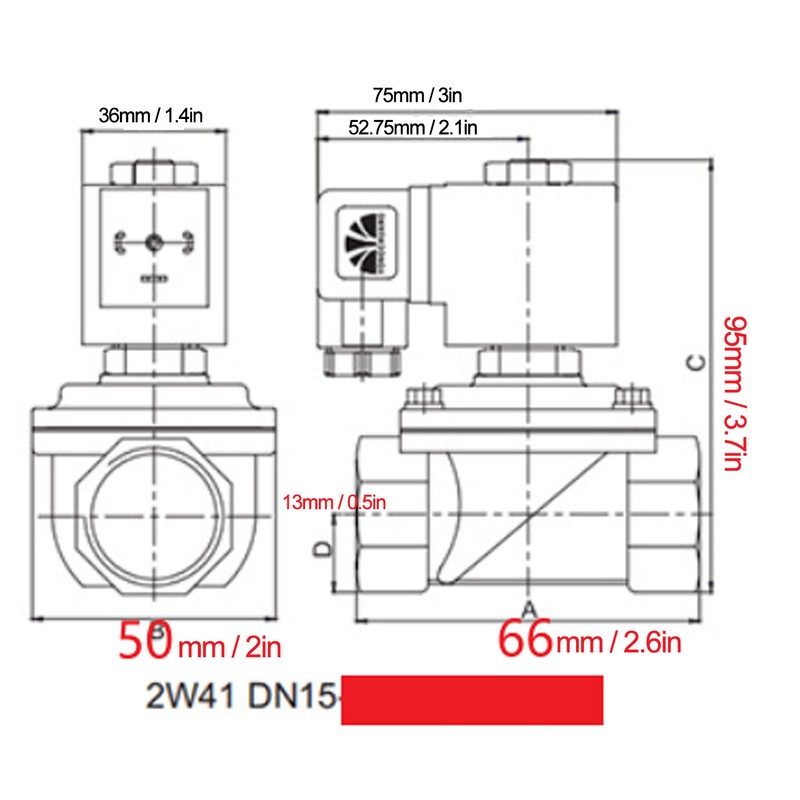 2 Way Solenoid Valve Brass Solar Electric Normally Closed Pipeline