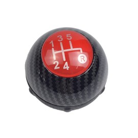 Hacreyatu Car Accessories Manual 5/6 Speed Transmission Inner Gear Shift Knob Replacement for Fiat 500 2012-2018 (5 Speed, Red)
