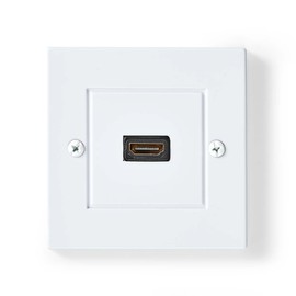 Nedis HDMI Wall Socket - 1x HDMI Female - 4K @ 60Hz - HDMI Output - Black - 18 Gbps - Gold-Plated - Box