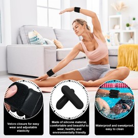 Wrist Ankle Weights for Women, Adjustable Weight(1LB~1.1LB Each) with Spare Two Weights Non-Slip Hand & Leg Weighted for Strength Training, Walking, Running, Yoga, Pilates, and Jogging(Black)