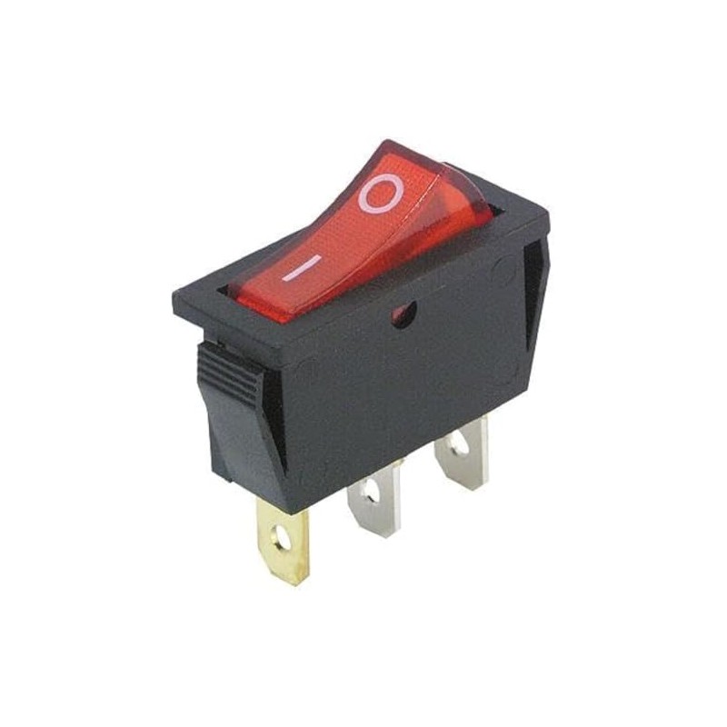 Rocker Switch 3-Pin Light Up Black, 250 V/15 A 125