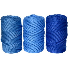 Macrame Cord 3 Colors (Dark Baby Blue,Royal Blue, Dark Delft Blue)