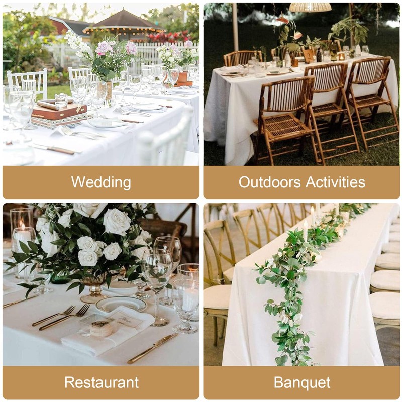 Vnituasr 2 Pack White Tablecloths Rectangle, 60 x 102 Inch