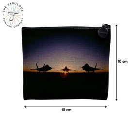 Canvas Bag - Airplane Aviation Airport Military Passion Middle Letter - Canvas Cosmetic Bag - Toiletry Bag - Purse, Military., Cosmetic bag