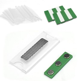Snillok 10 PCS Magnetic Name Tag Holders with 3 Strong Neodymium Magnets, Name Badge Magnets Clear Acrylic Name Holder Reusable Blank ID Badge Holders Name Label for Business Events School Office