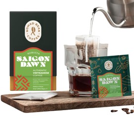 Saigon Dawn – Vietnamese 100% Robusta V60 Phin Filter Drip Coffee Bags Medium Roast (7-Pack)