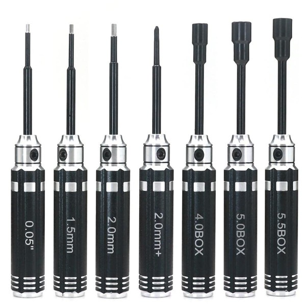 KingVal 7PCS Hex Screwdrivers Nut Socket Driver RC Repair Tool