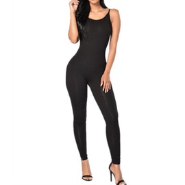 Xuan2Xuan3 Women Spaghetti Strap Bodycon Tank One Piece Jumpsuits Rompers Playsuit,Black,Small