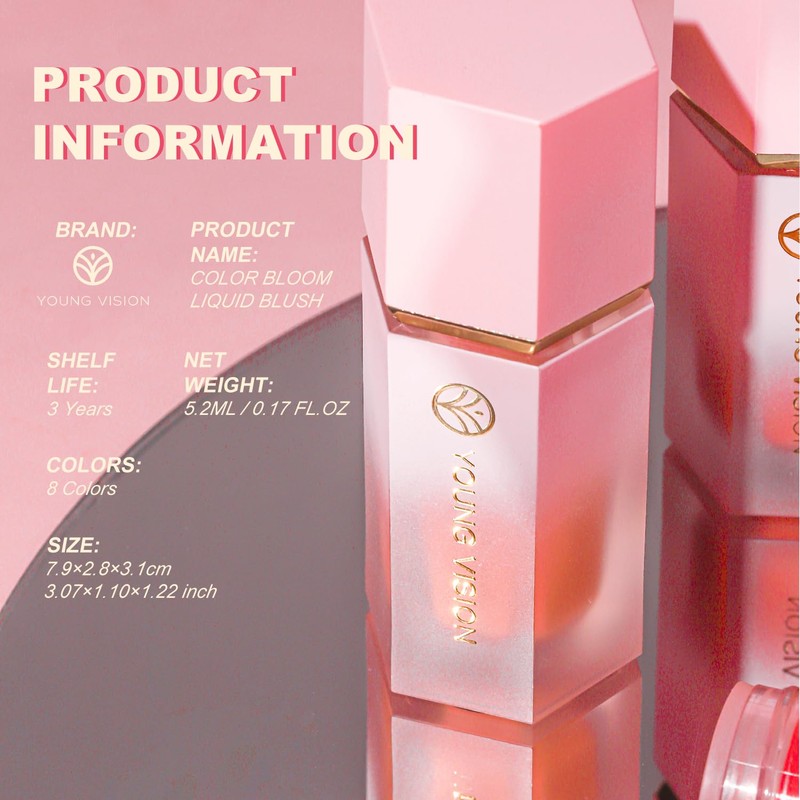 YOUNG VISION Liquid Cheek Blush -Soft Cream Rouge/Blusher Makeup, Buildable