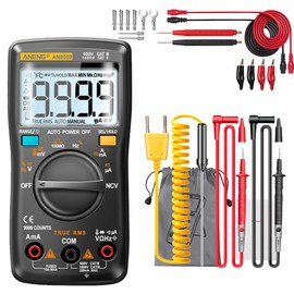 AN8009 Multimeter Digital Transistor Testers Capacitor True-RMS Tester Automotive Electrical Capacitance Meter Temp Diode & Combination Line - Black