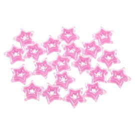 sourcing map 20Pcs Hollow Star Shaped Beads, 22x6mm Acrylic Mini Hollow Twinkle Little Star Bulk Beads for Craft Making (Pink)