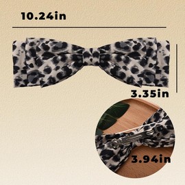 Leopard Hair Clip Large Bow Hair Accessories for Girls Korean Hair Barrette for Fine Thick Hair Clips for Women Kawaii Hair Clips for Ponytails Double Bow Hair Clip Big Hair Clips for Women Fashion