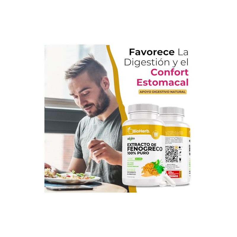 BioHerb® | Fenogreco 100% Puro Extracto Orgánico de Alta Concentración,