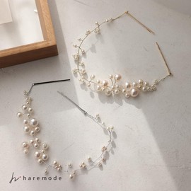 [MORE AUNI] HDT38654 (SILVER) Hair Accessories, Pearl, Bijou, Hair Ornament, Clip, Pin, Comb, Headdress for Weddings, Receptions, After-parties, 1.5