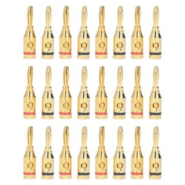 24Pcs/Set Gold Plated Banana Plugs Quick Connectors Universal for Car 12 to 18 AWG Speaker Wires