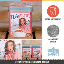 Nostalgic-Art Retro Tea Canister 100g Tealicious & Tearrific - Gift Idea for Nostalgia Fans Storage for Loose Tea and Tea Bags - Vintage Design